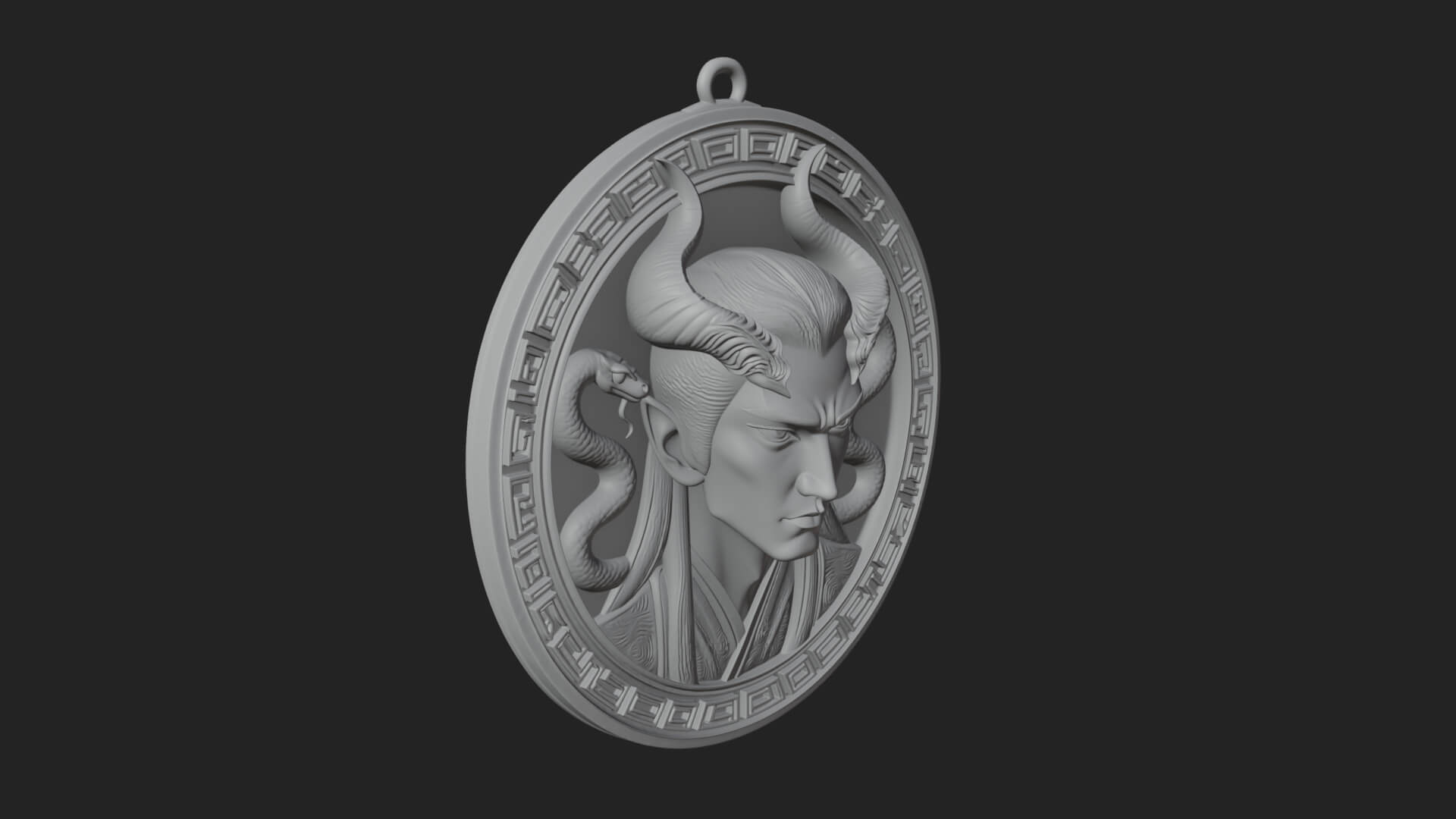 Medusa Oval Relief Plaque Design 3 3D Print Model 3D Model