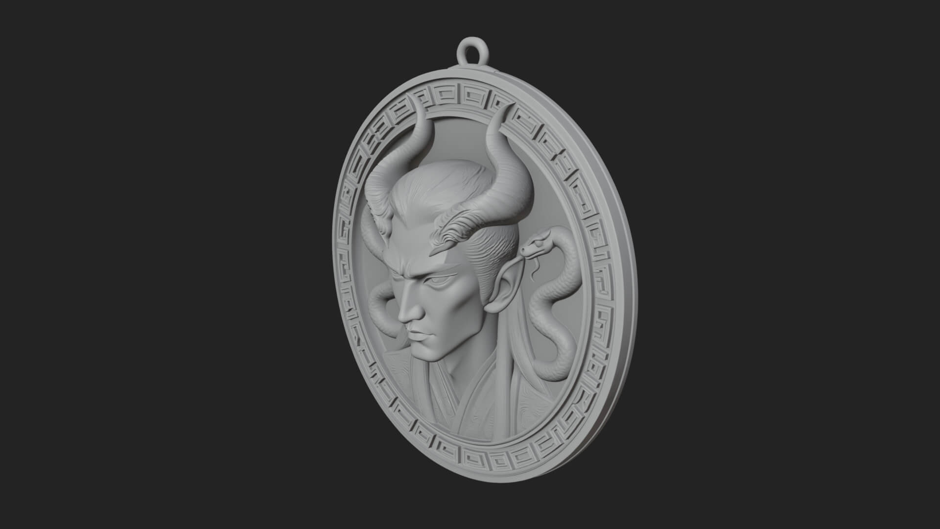 Medusa Oval Relief Plaque Design 3 3D Print Model 3D Model