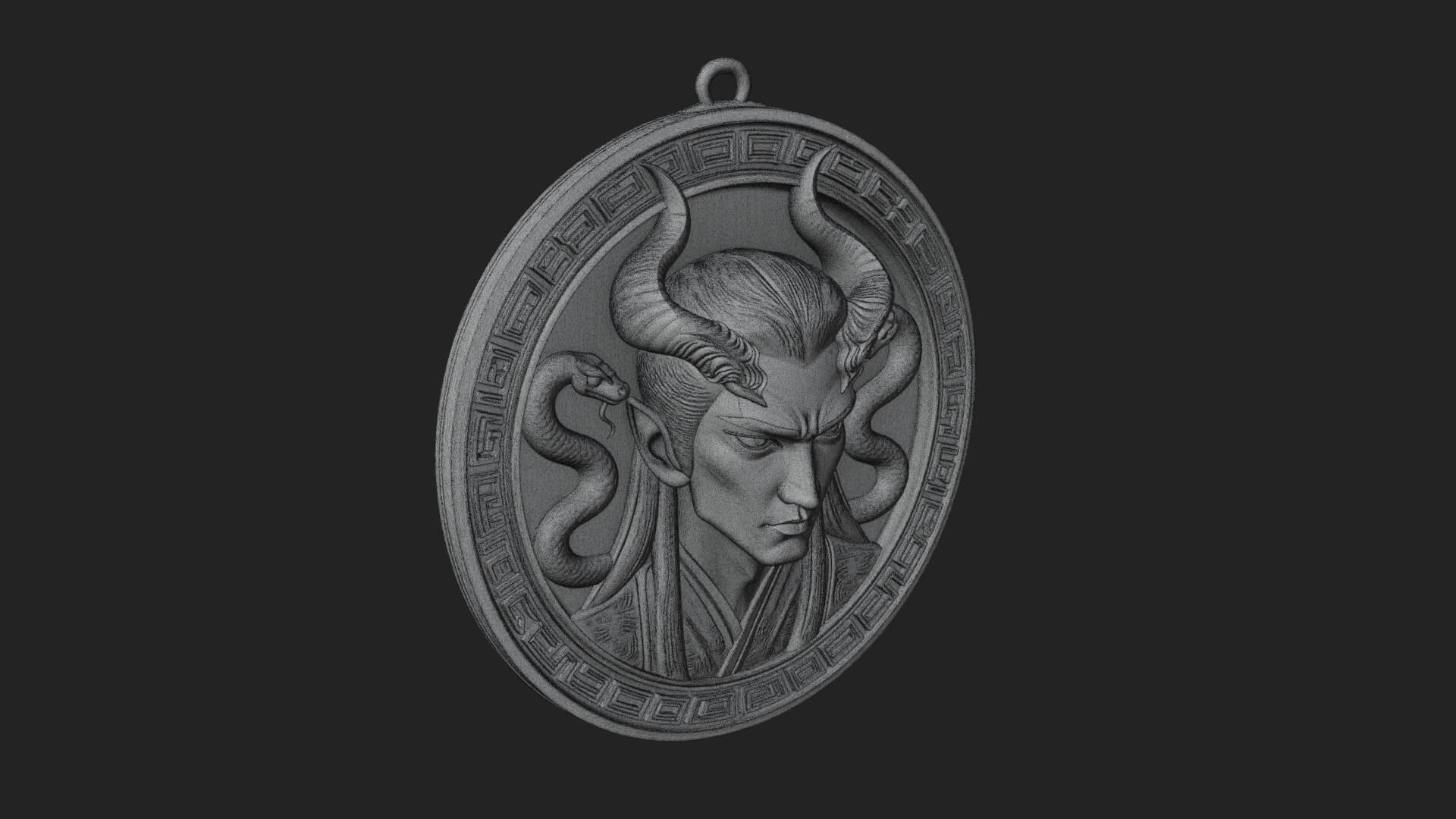 Medusa Oval Relief Plaque Design 3 3D Print Model 3D Model