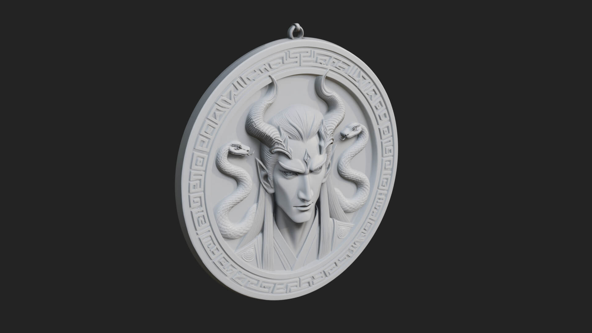 Medusa Oval Relief Plaque Design 4 3D Print Model 3D Model