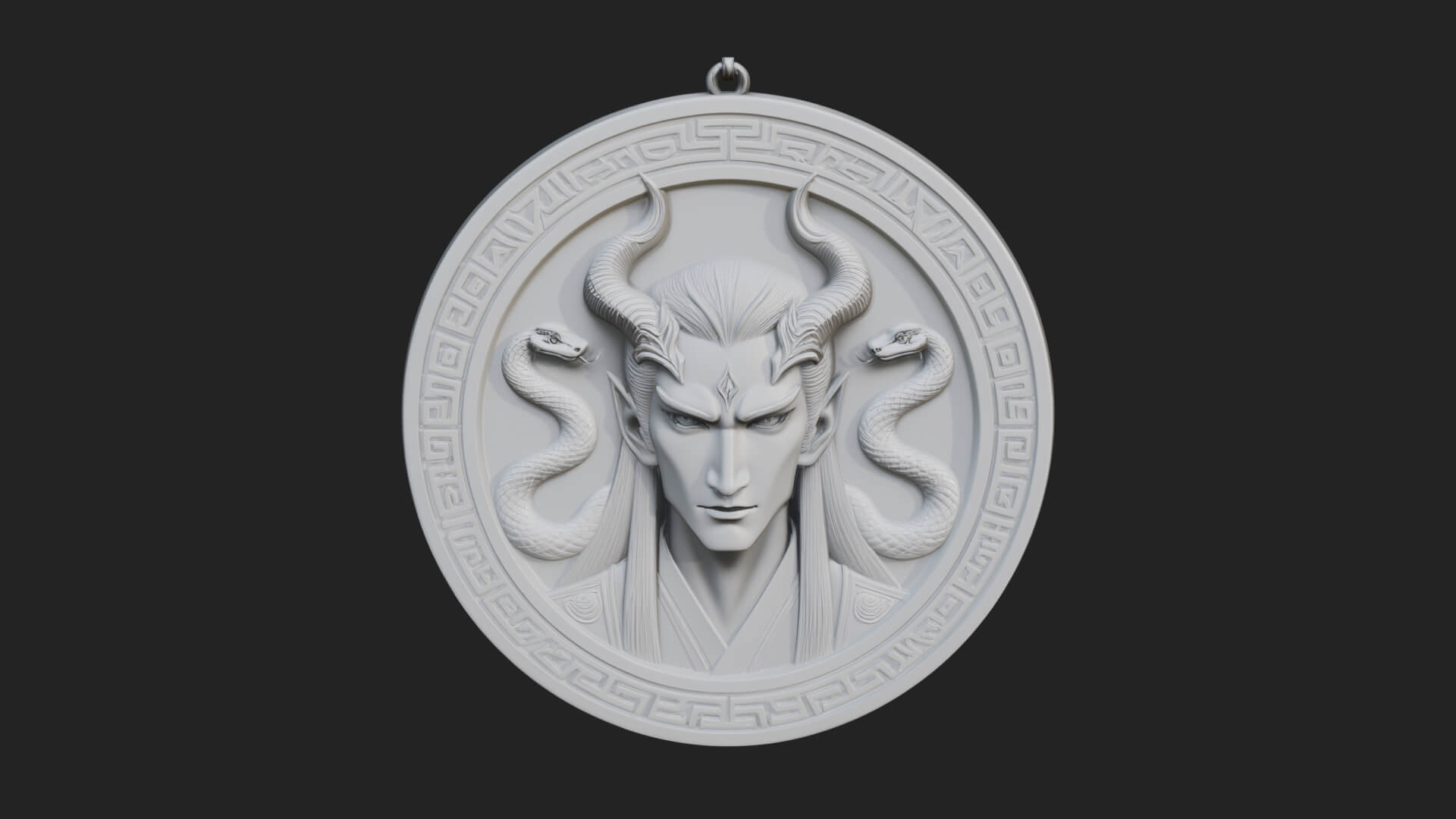 Medusa Oval Relief Plaque Design 4 3D Print Model 3D Model