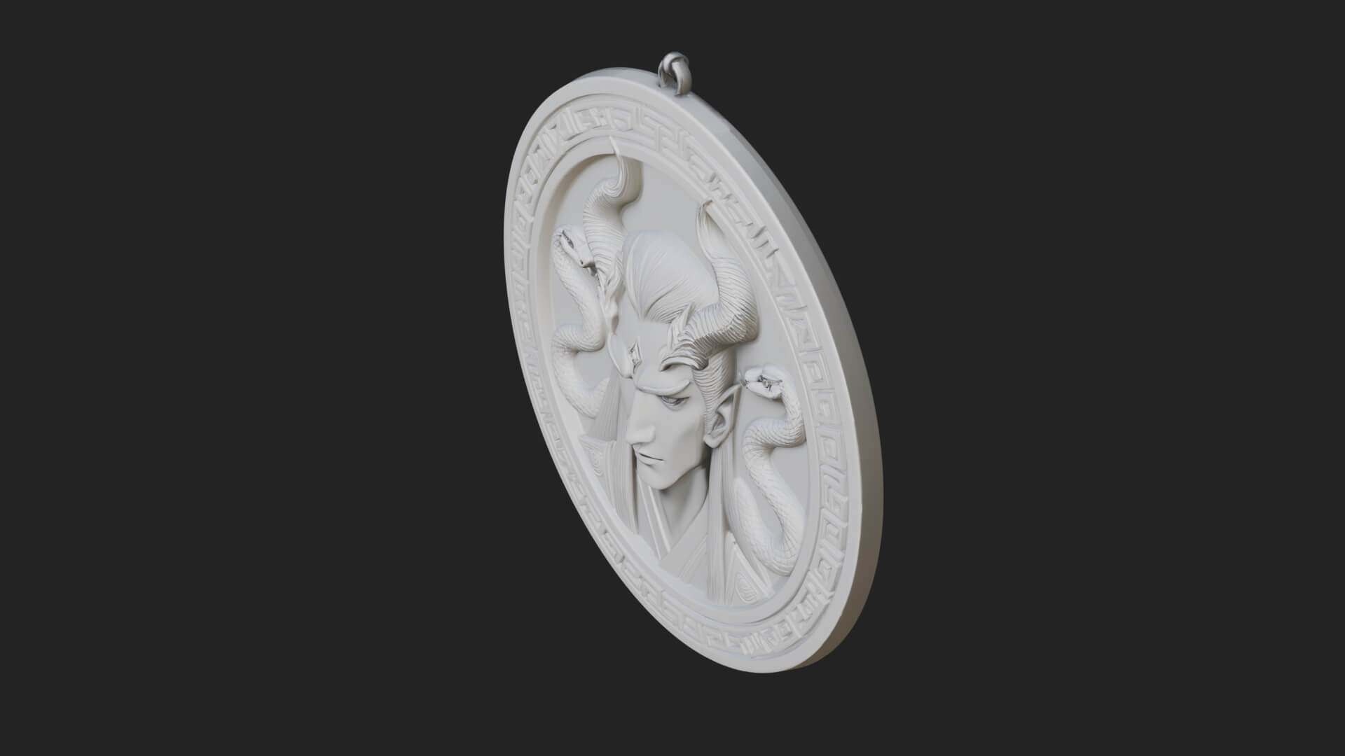 Medusa Oval Relief Plaque Design 4 3D Print Model 3D Model