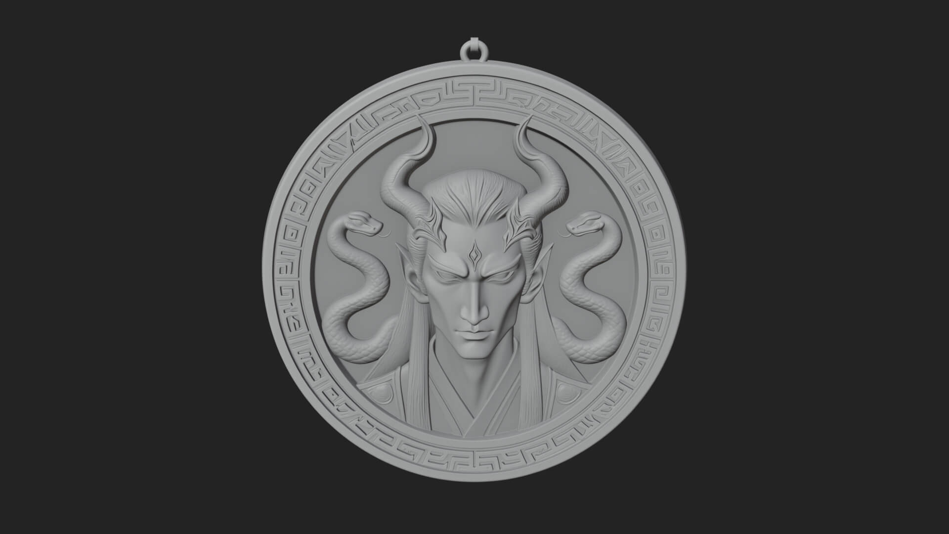 Medusa Oval Relief Plaque Design 4 3D Print Model 3D Model
