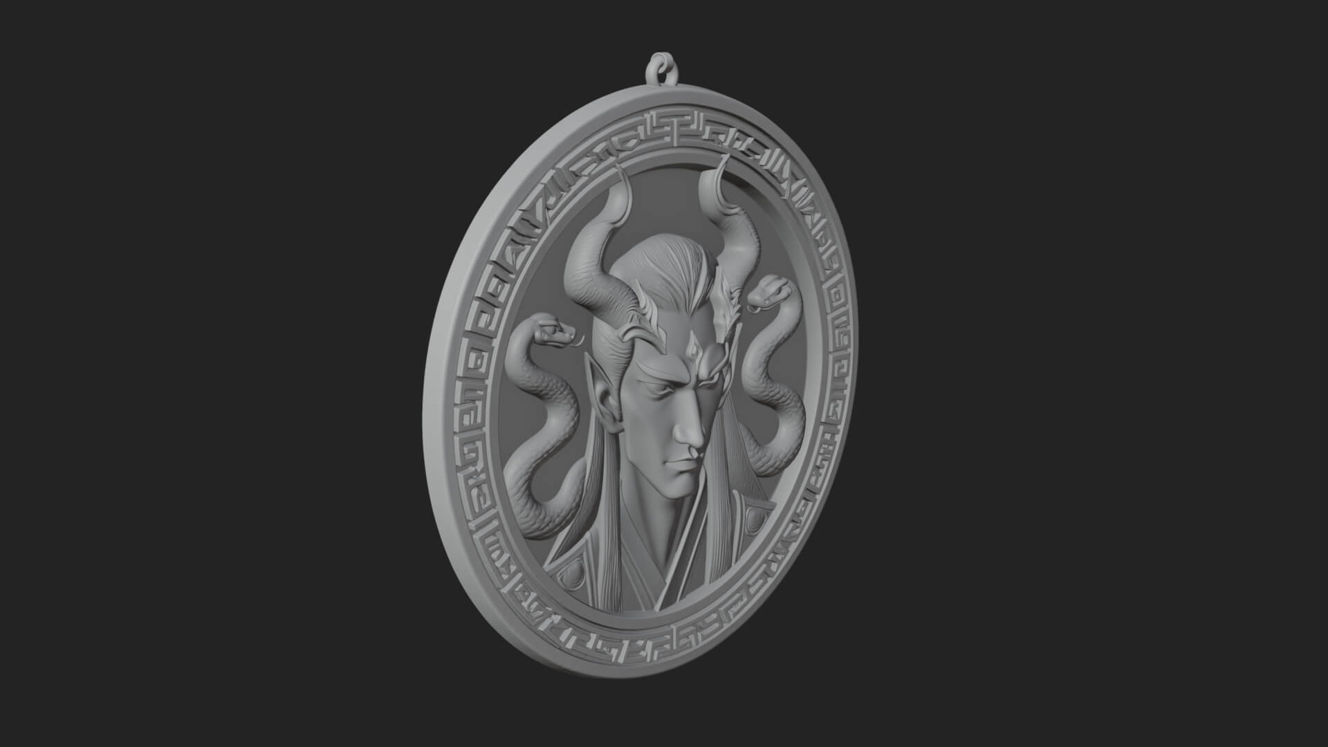 Medusa Oval Relief Plaque Design 4 3D Print Model 3D Model