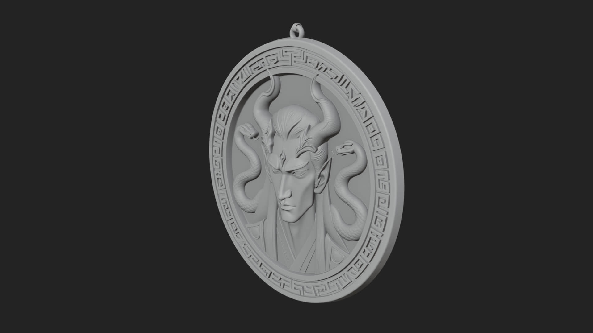 Medusa Oval Relief Plaque Design 4 3D Print Model 3D Model