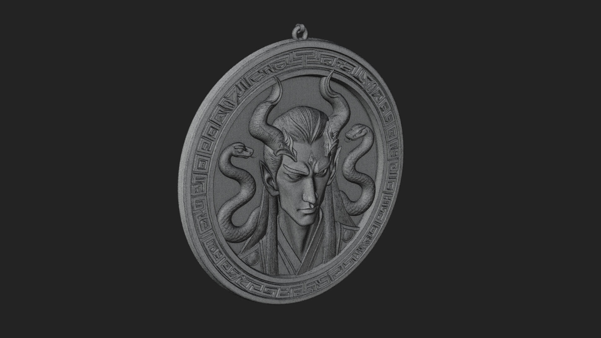 Medusa Oval Relief Plaque Design 4 3D Print Model 3D Model
