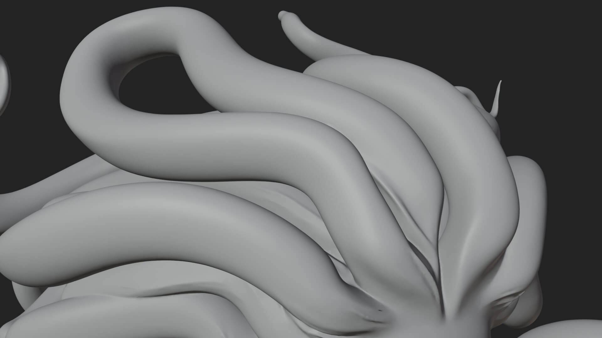 Medusa Snake Hair Statue Design 1 3D Print Model 3D Model