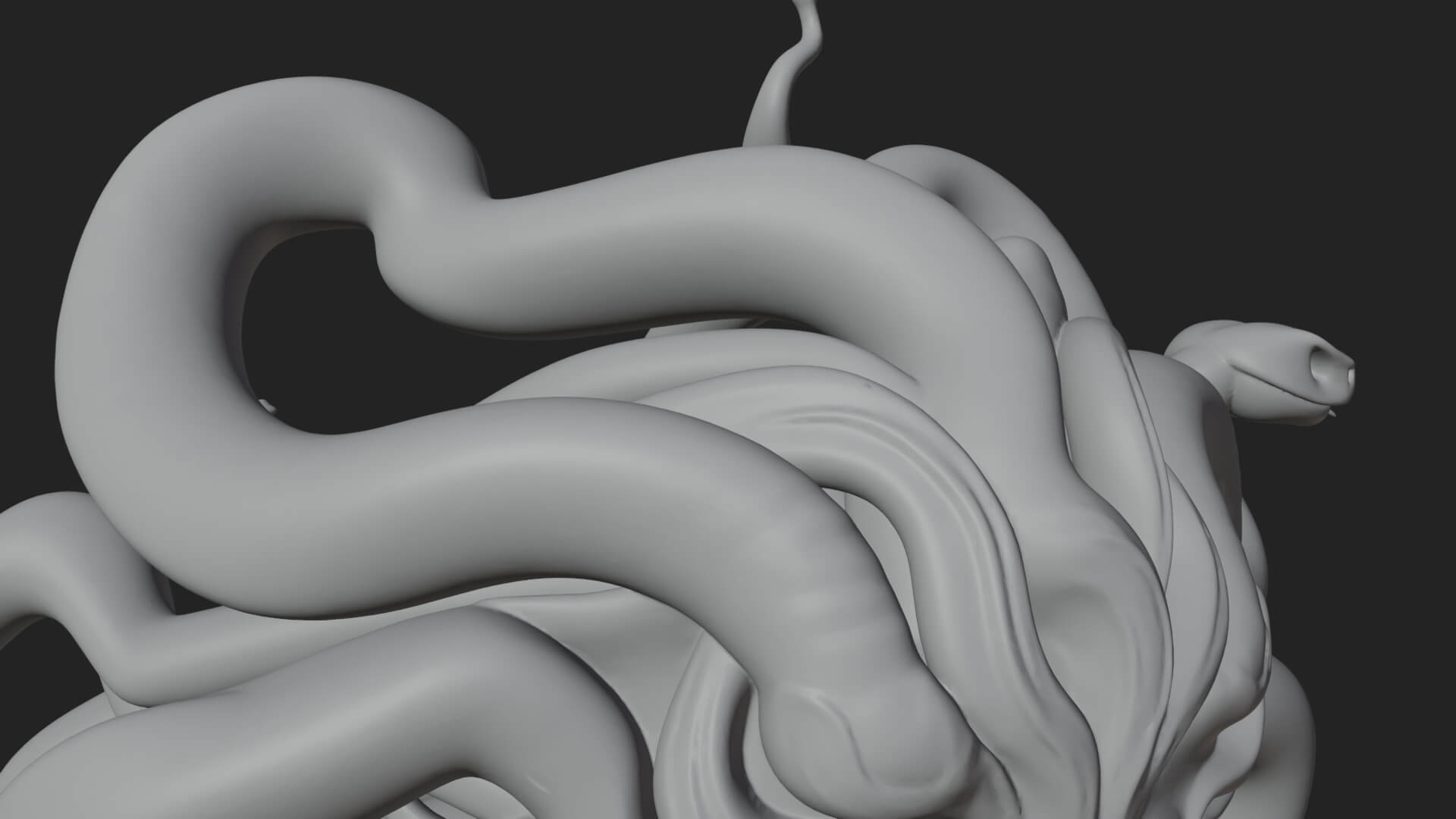 Medusa Snake Hair Statue Design 2 3D Print Model 3D Model
