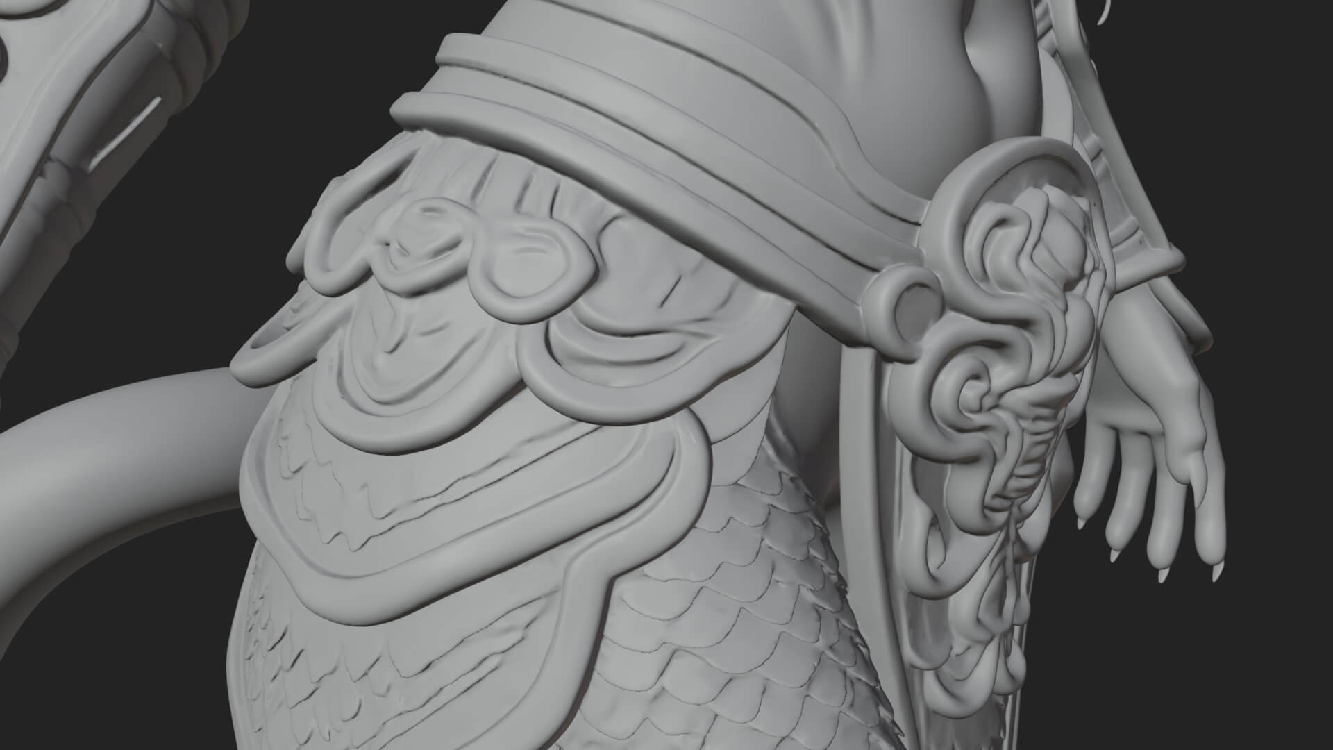 Medusa Snake Hair Statue Design 2 3D Print Model 3D Model