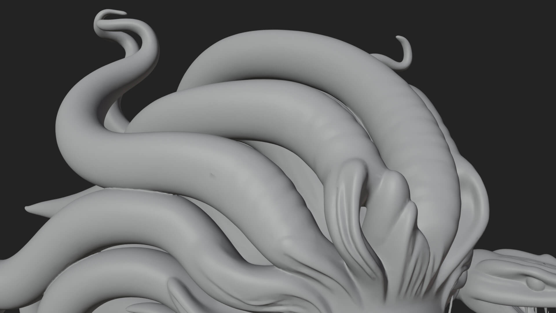 Medusa Snake Hair Statue Design 3 3D Print Model 3D Model