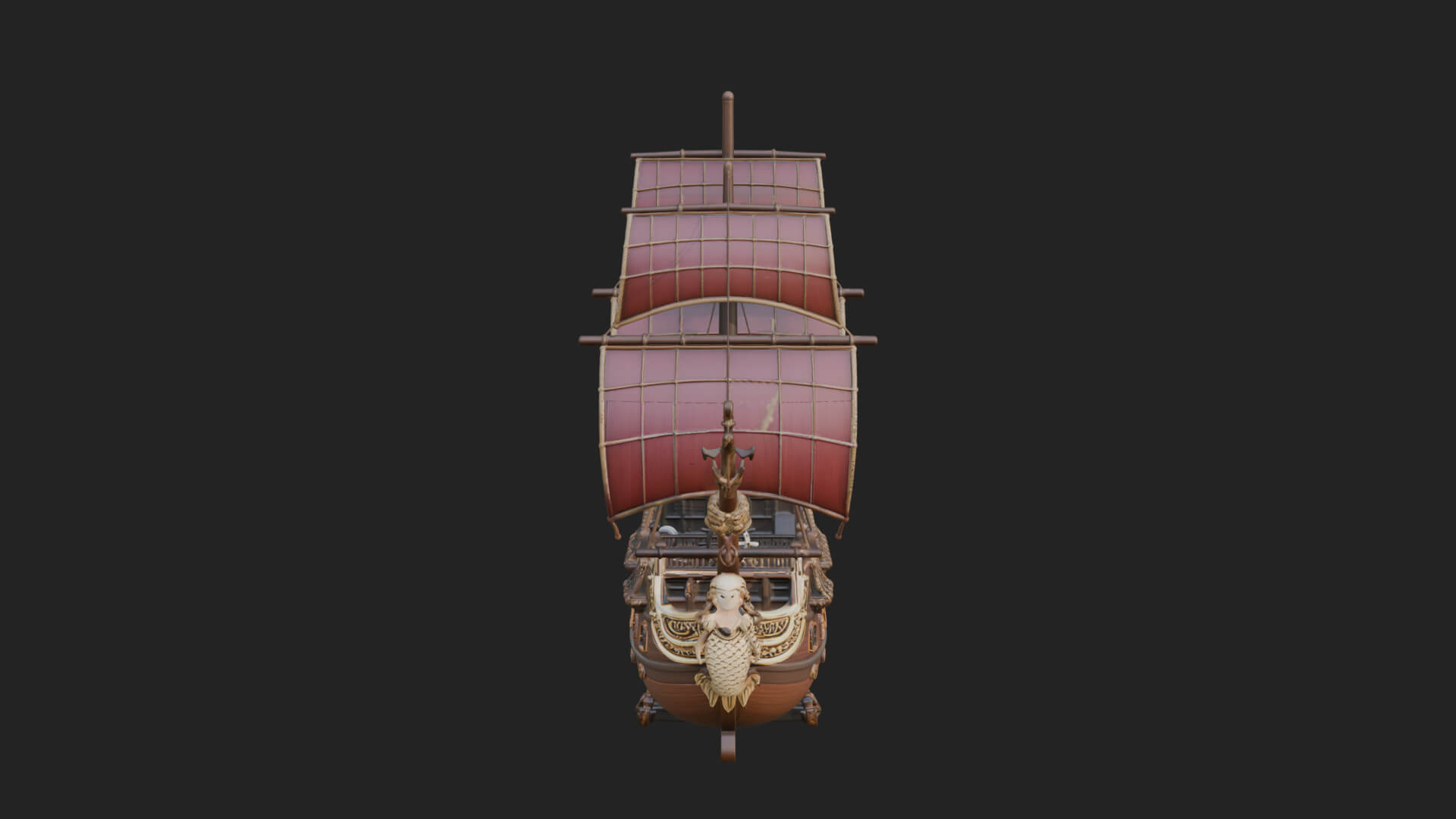 Mermaid Prow Galleon Model Design 1 3D Print Model 3D Model