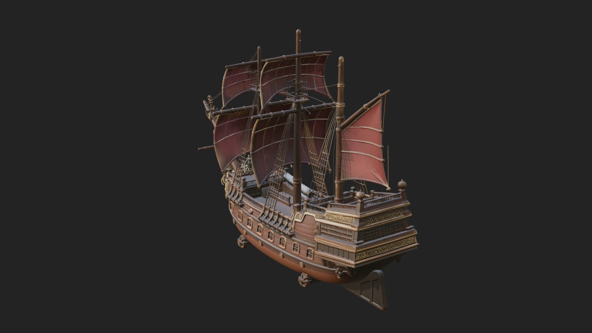 Mermaid Prow Galleon Model Design 1 3D Print Model 3D Model