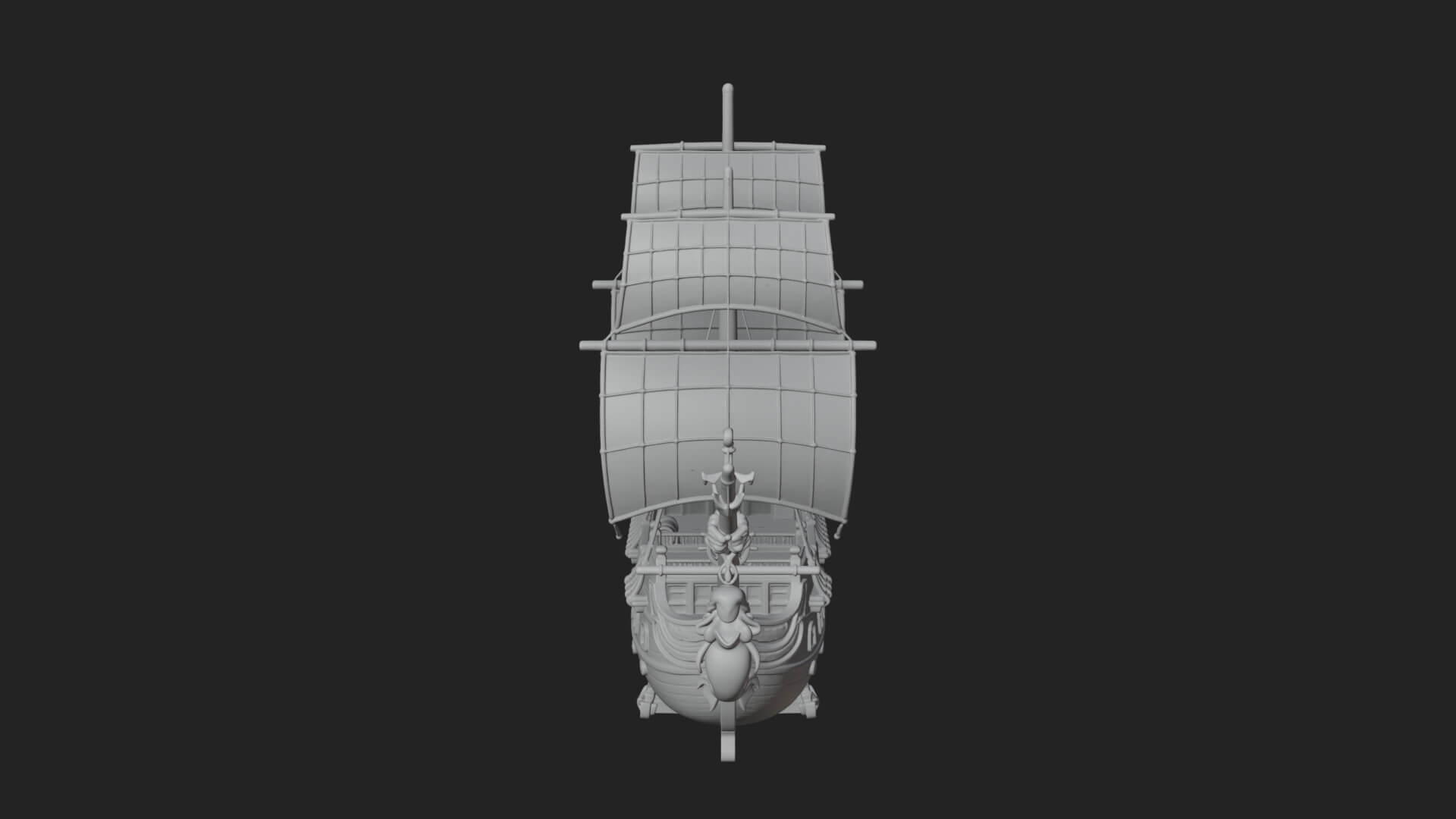 Mermaid Prow Galleon Model Design 1 3D Print Model 3D Model