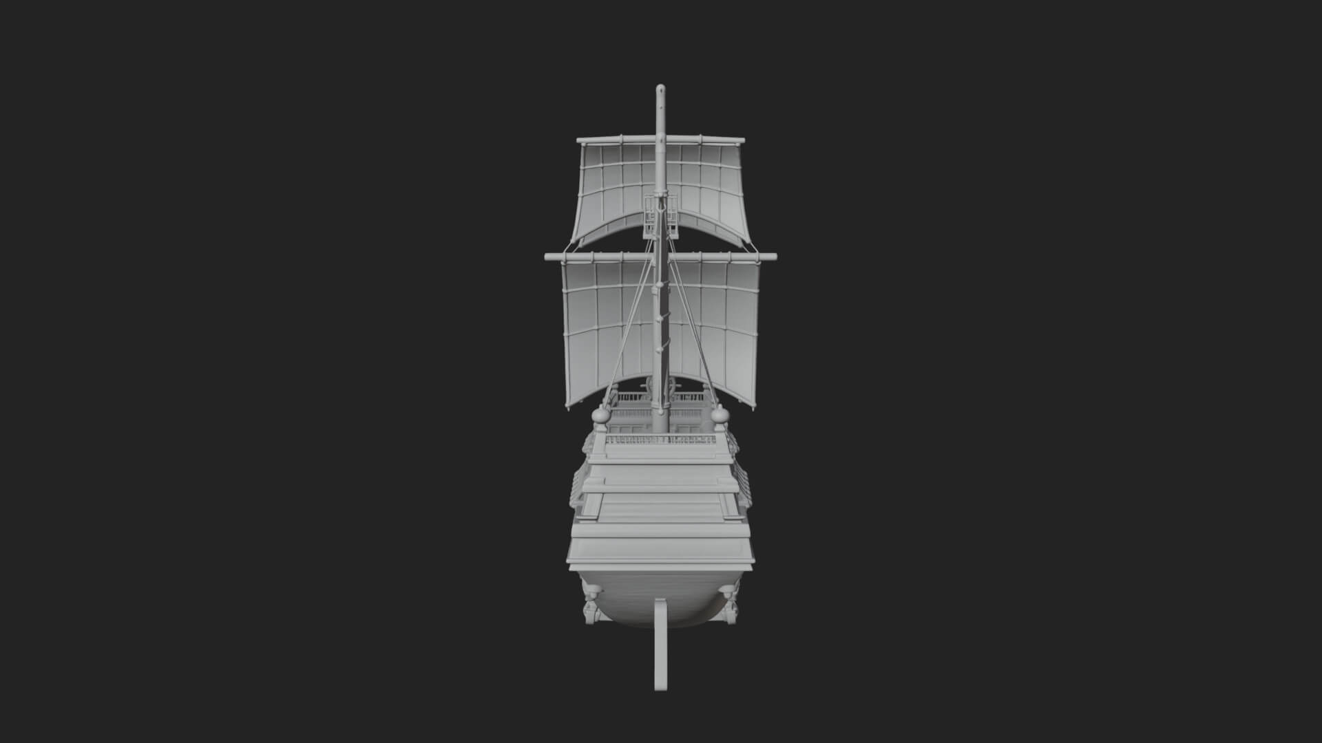 Mermaid Prow Galleon Model Design 1 3D Print Model 3D Model