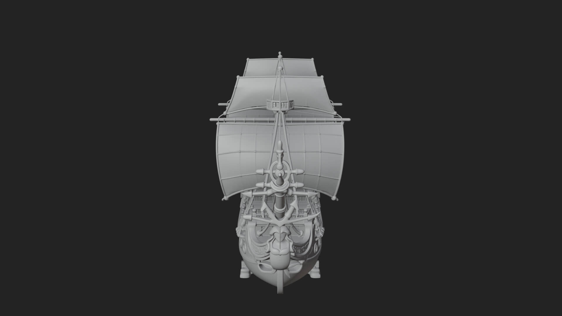Mermaid Prow Galleon Model Design 2 3D Print Model 3D Model