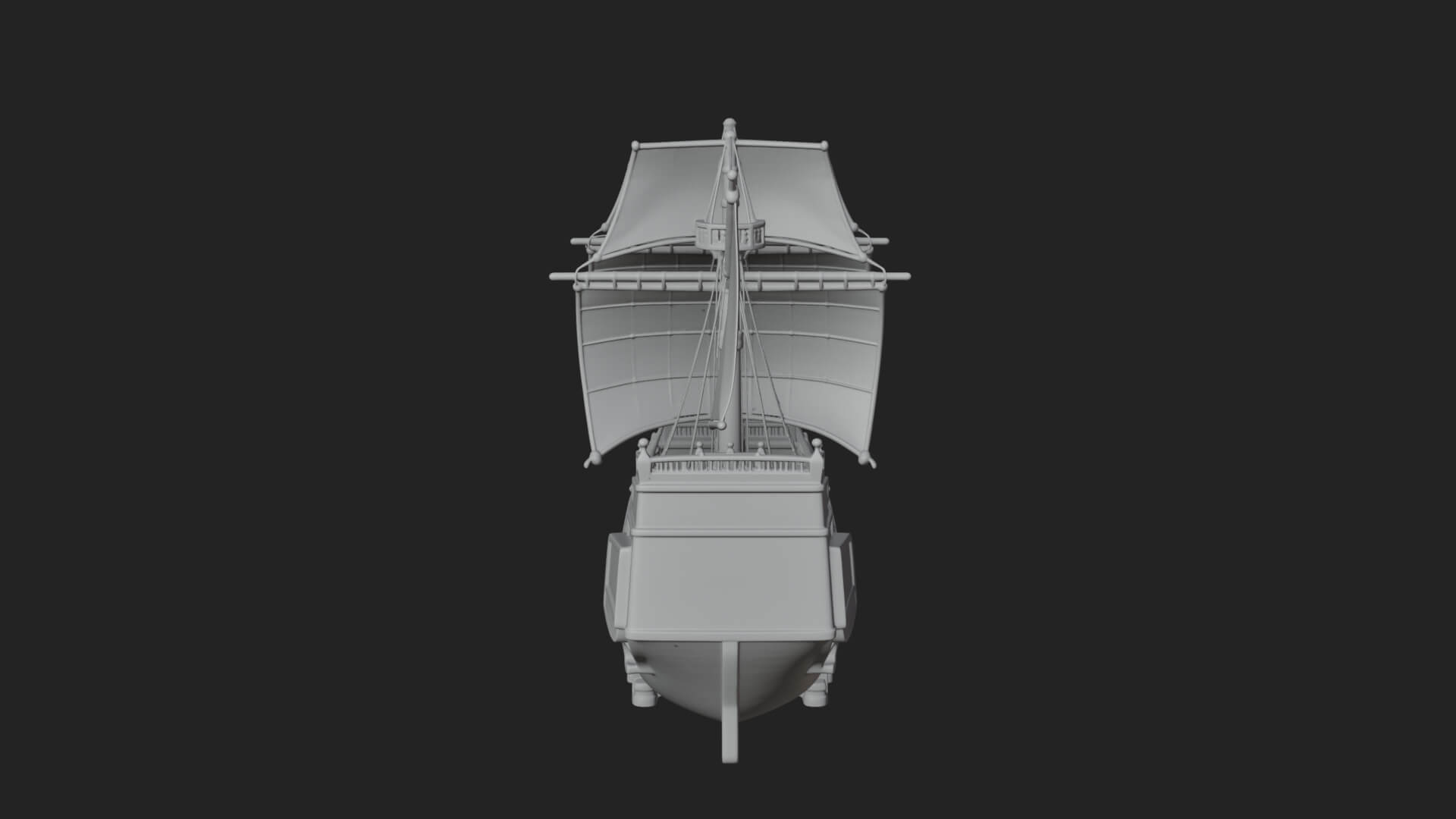 Mermaid Prow Galleon Model Design 2 3D Print Model 3D Model