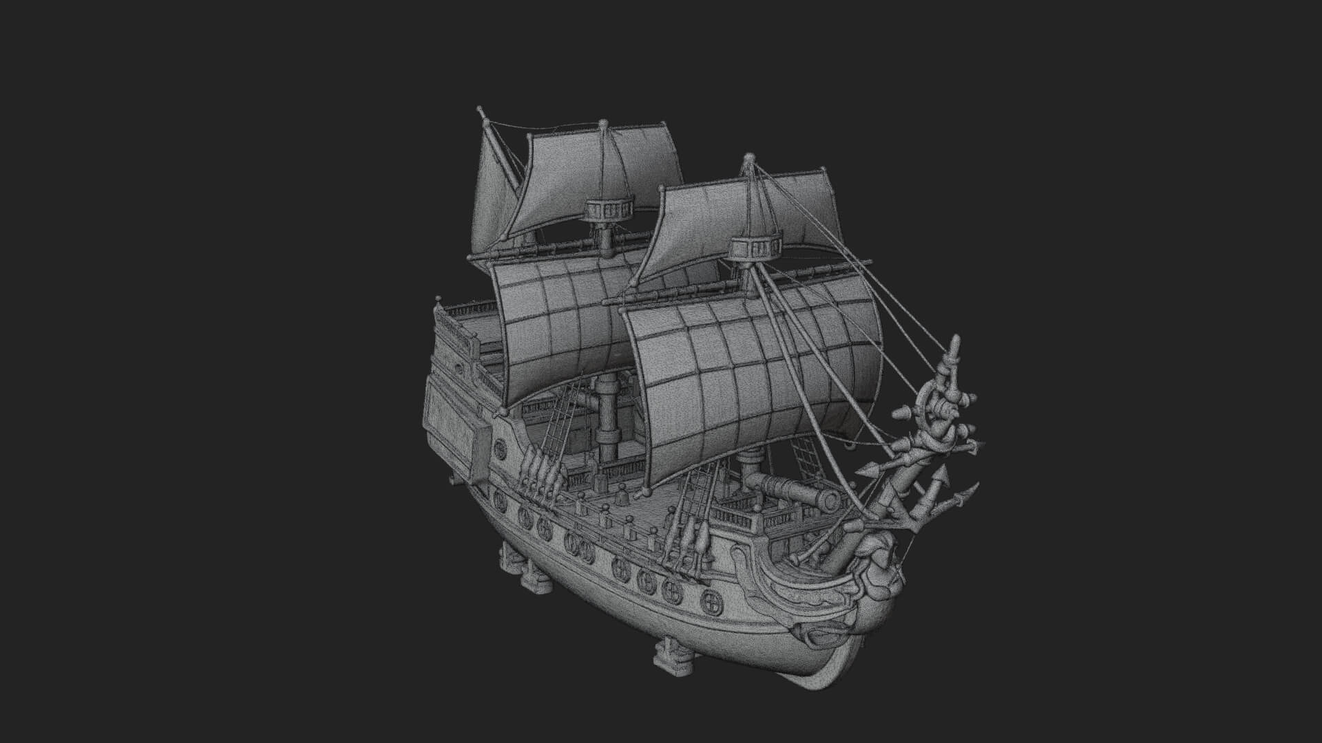 Mermaid Prow Galleon Model Design 2 3D Print Model 3D Model