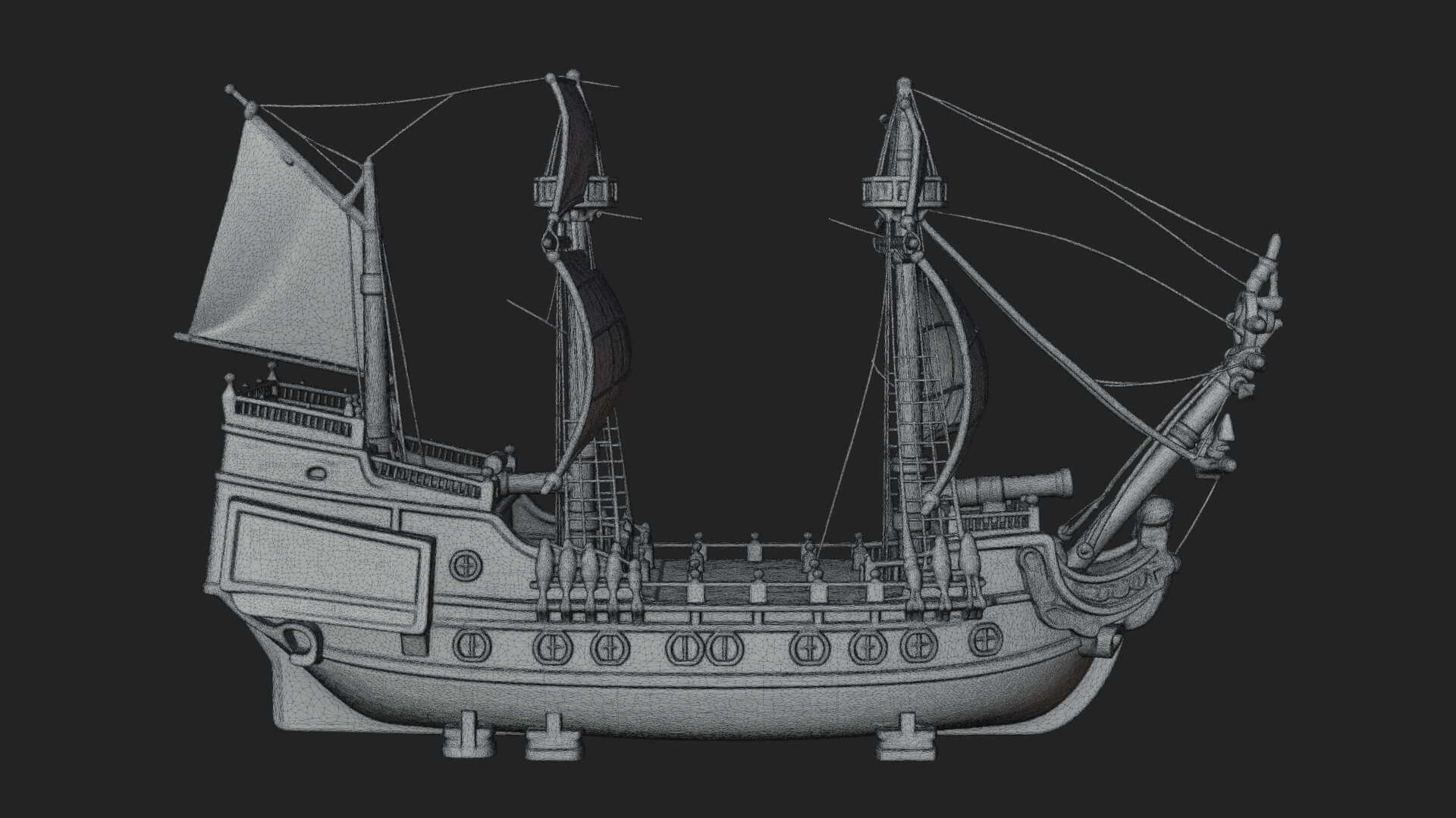 Mermaid Prow Galleon Model Design 2 3D Print Model 3D Model