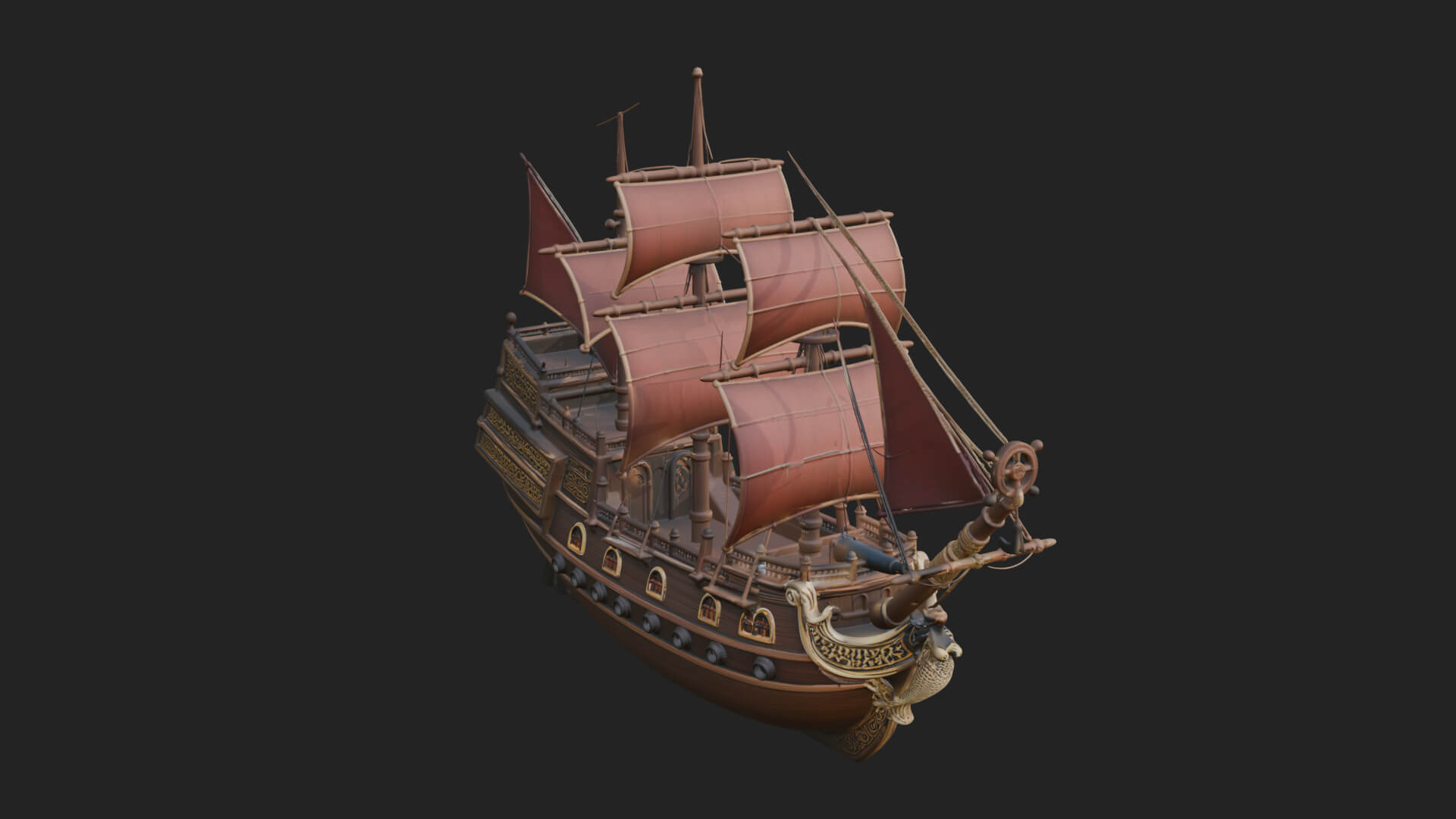 Mermaid Prow Galleon Model Design 3 3D Print Model 3D Model