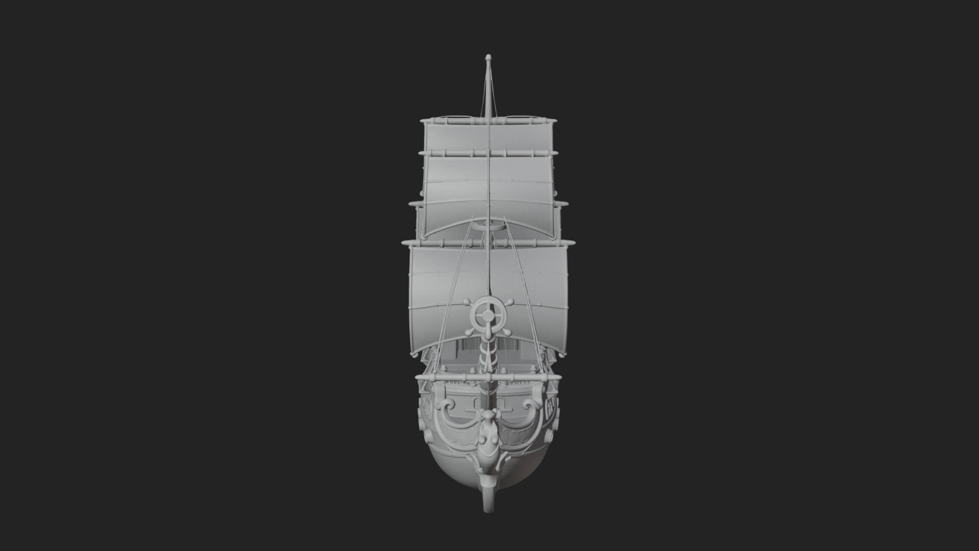 Mermaid Prow Galleon Model Design 3 3D Print Model 3D Model