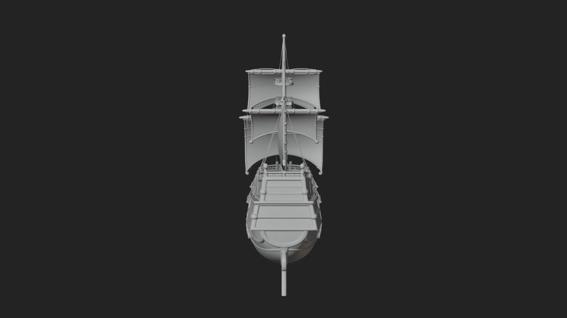 Mermaid Prow Galleon Model Design 3 3D Print Model 3D Model