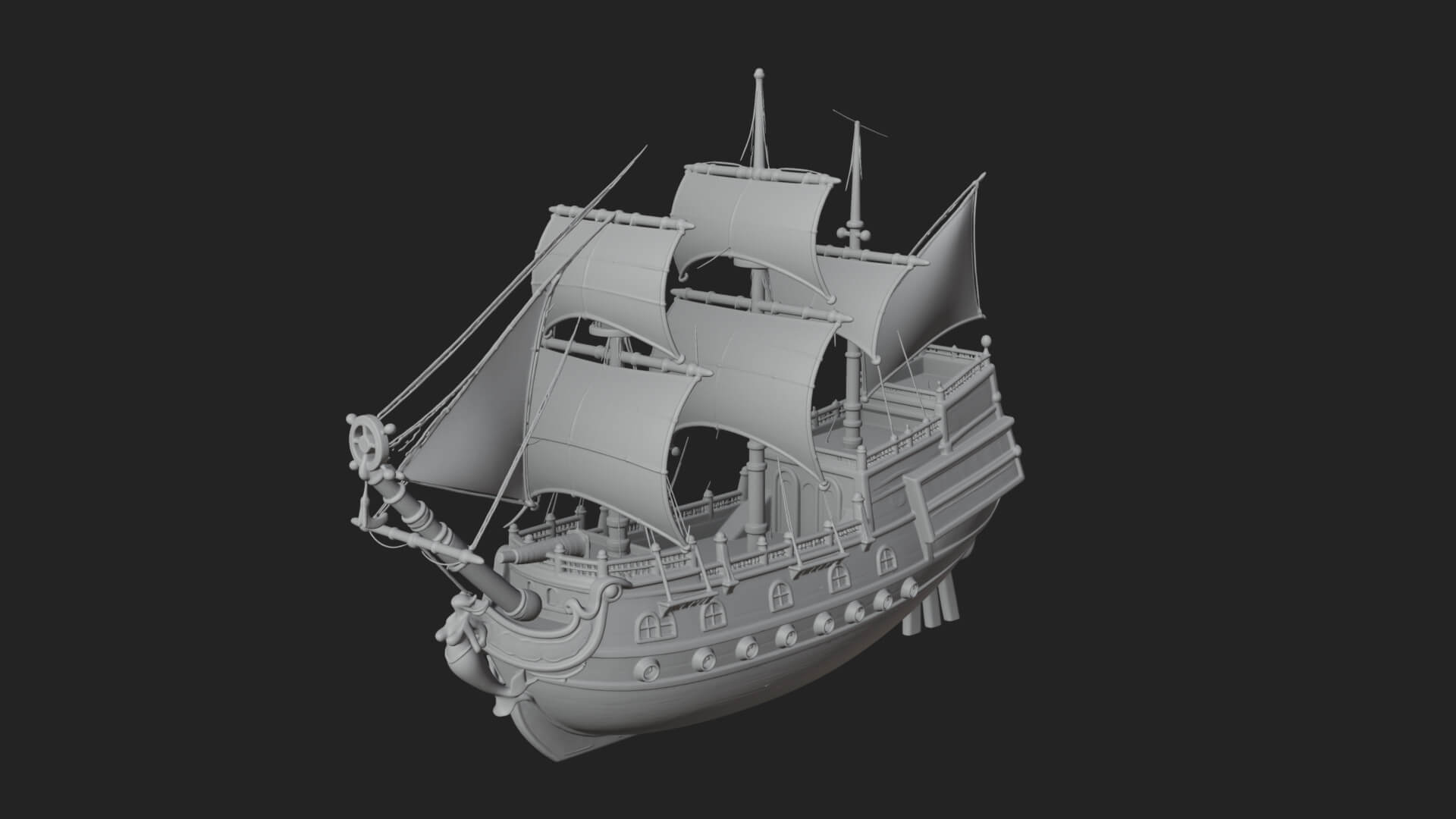 Mermaid Prow Galleon Model Design 3 3D Print Model 3D Model
