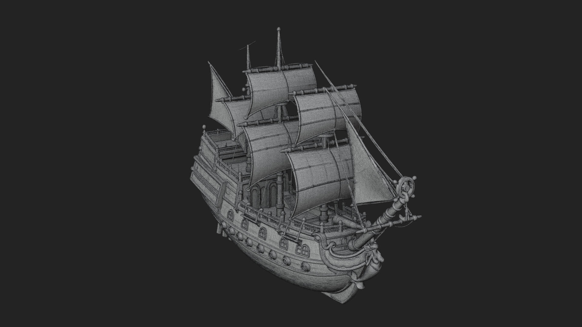 Mermaid Prow Galleon Model Design 3 3D Print Model 3D Model