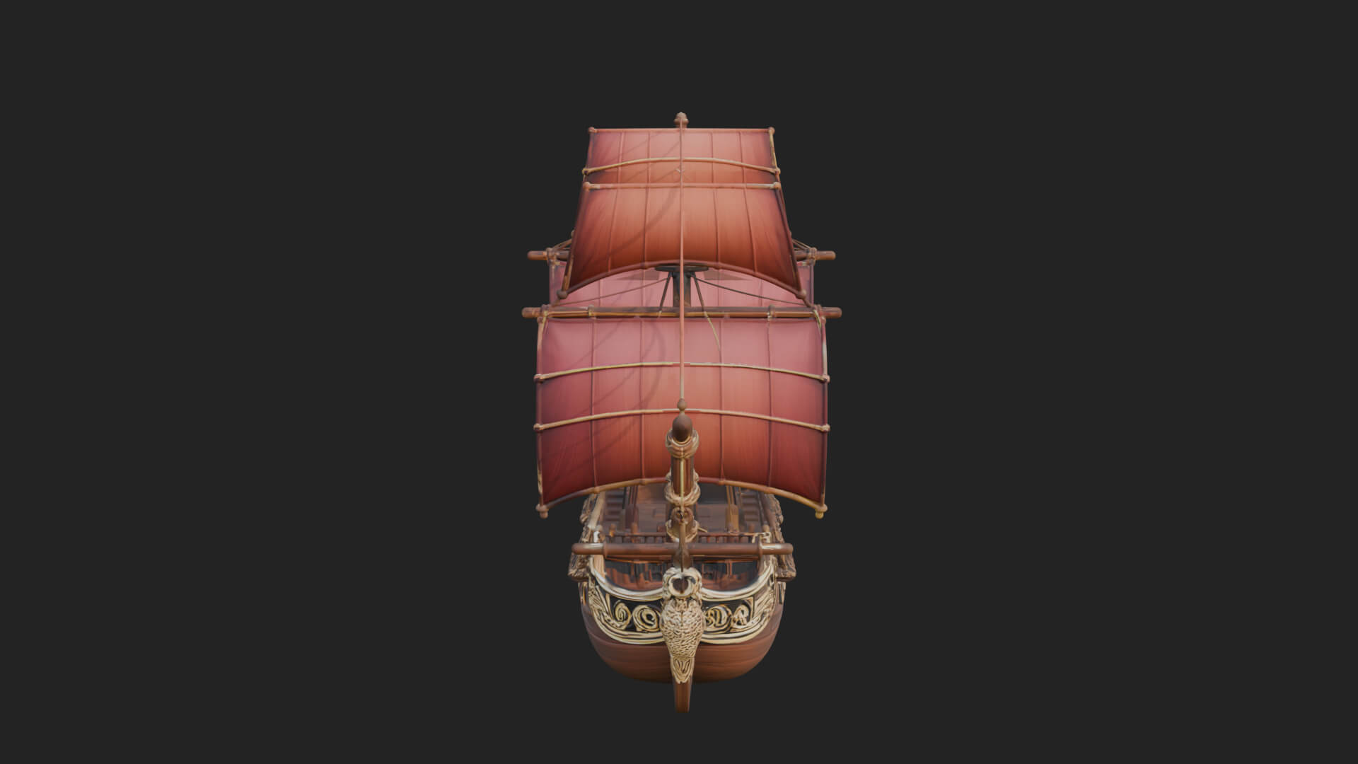 Mermaid Prow Galleon Model Design 4 3D Print Model 3D Model
