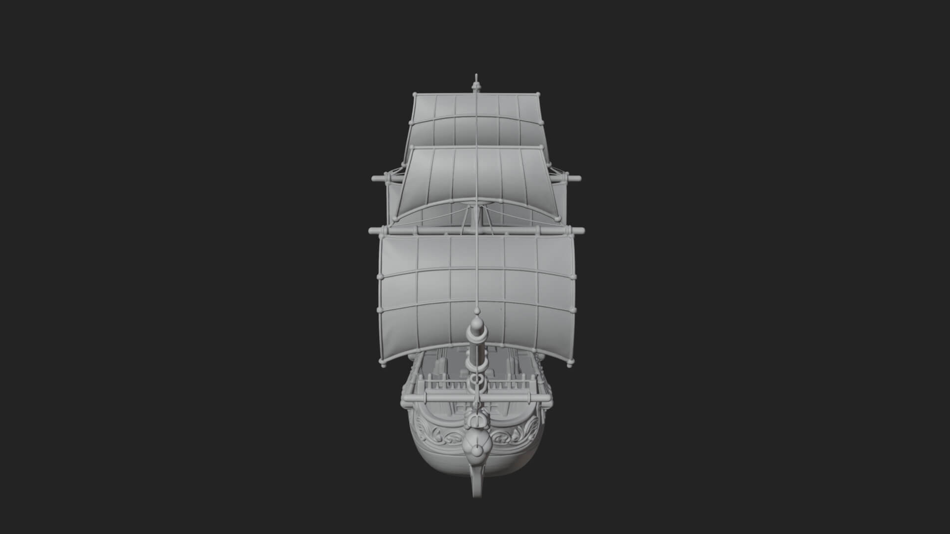 Mermaid Prow Galleon Model Design 4 3D Print Model 3D Model