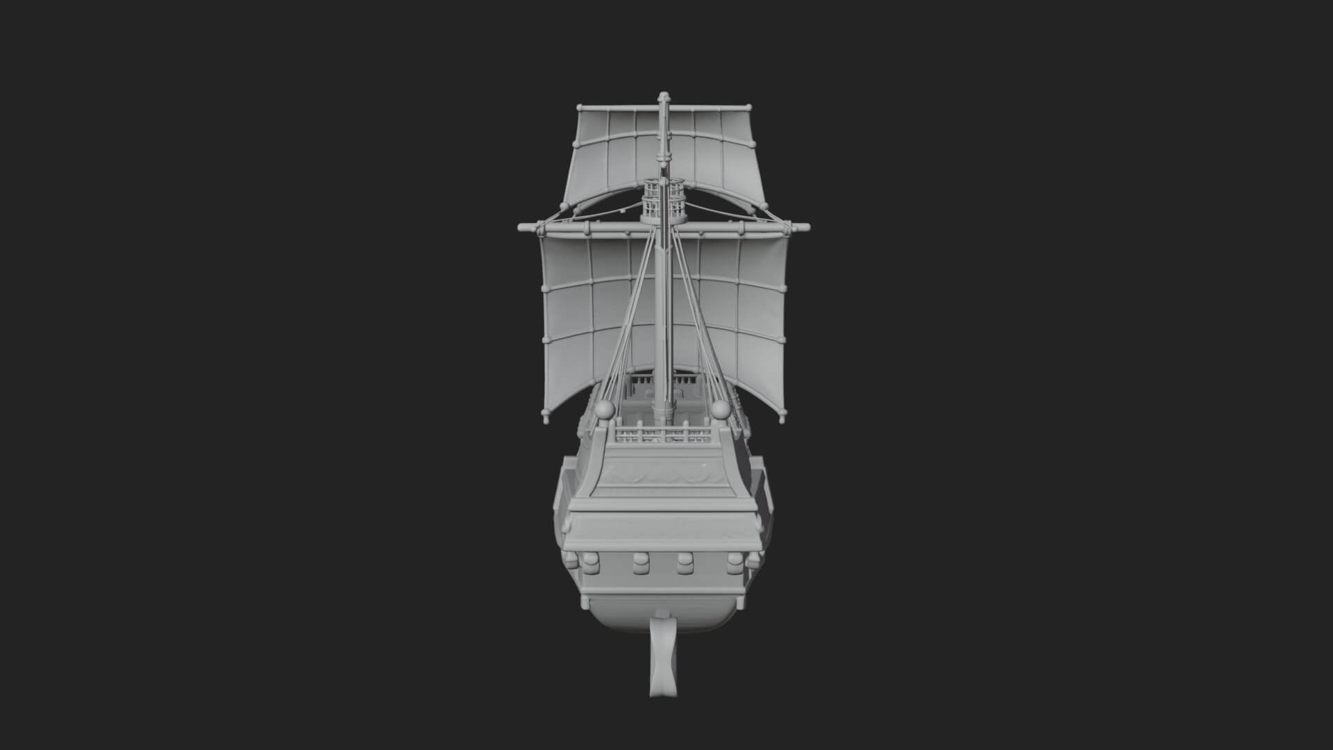 Mermaid Prow Galleon Model Design 4 3D Print Model 3D Model