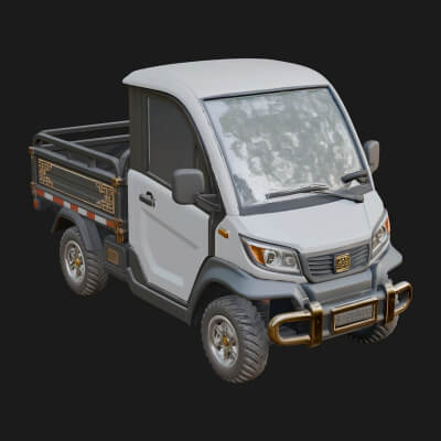 Micro Utility Truck Model Design 4 3D Print Model