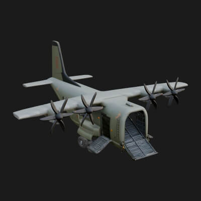 Military Cargo Plane Model Design 10 3D Print Model