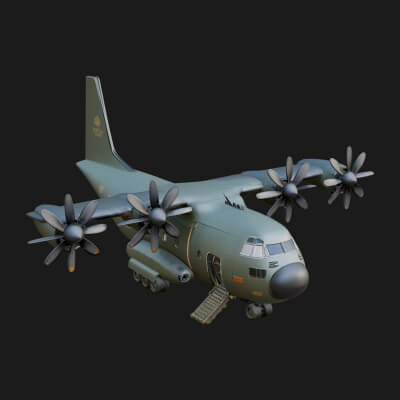 Military Cargo Plane Model Design 19 3D Print Model