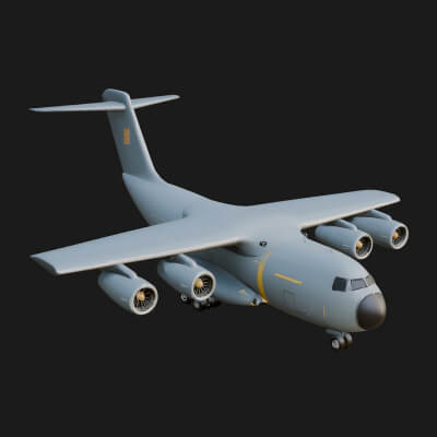 Military Cargo Plane Model Design 24 3D Print Model