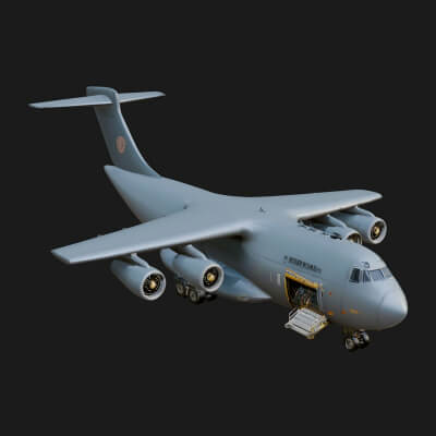 Military Cargo Plane Model Design 4 3D Print Model