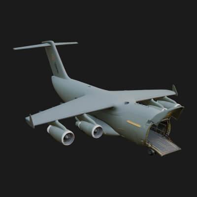 Military Cargo Plane Model Design 8 3D Print Model