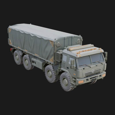 Military Cargo Truck Model Design 13 3D Print Model