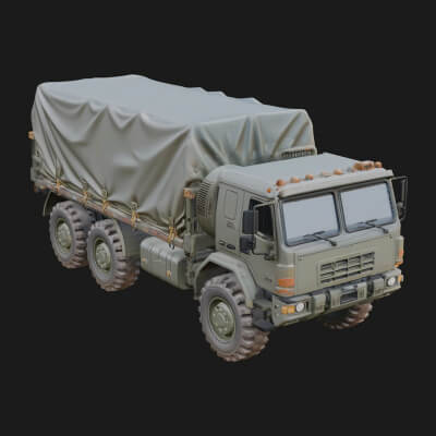 Military Cargo Truck Model Design 3 3D Print Model