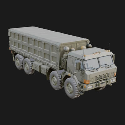 Military Cargo Truck Model Design 6 3D Print Model