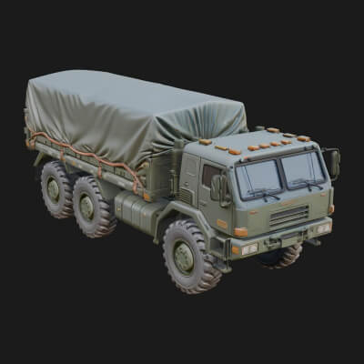 Military Cargo Truck Model Design 9 3D Print Model