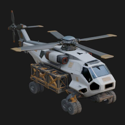 Military Helicopter Model Design 10 3D Print Model