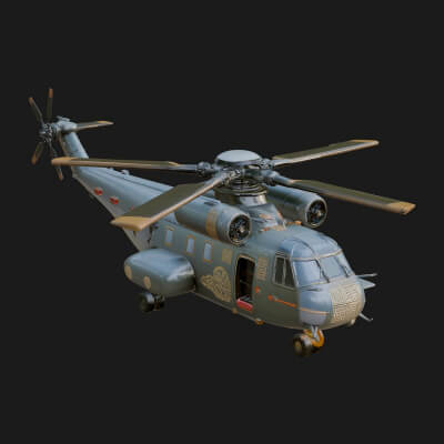 Military Helicopter Model Design 11 3D Print Model