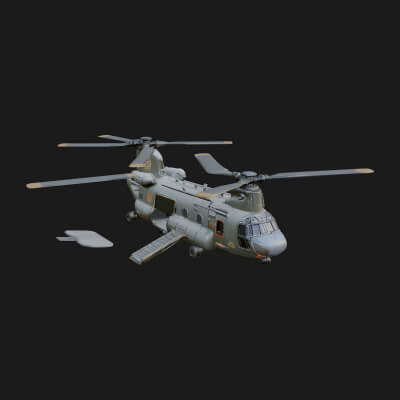 Military Helicopter Model Design 12 3D Print Model