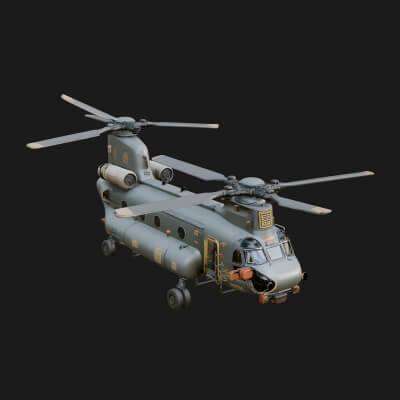 Military Helicopter Model Design 13 3D Print Model