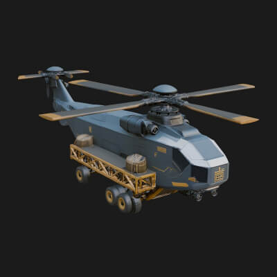 Military Helicopter Model Design 14 3D Print Model