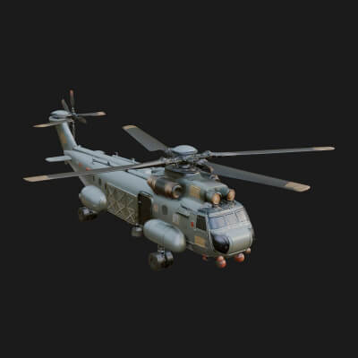 Military Helicopter Model Design 15 3D Print Model