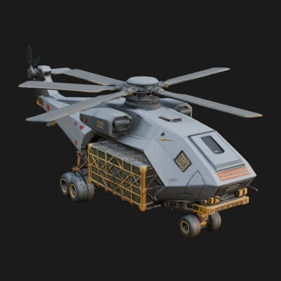 Military Helicopter Model Design 17 3D Print Model