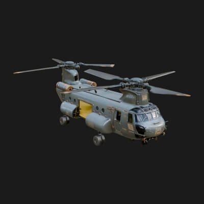 Military Helicopter Model Design 18 3D Print Model
