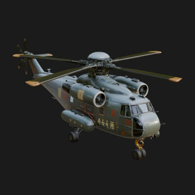 Military Helicopter Model Design 3 3D Print Model