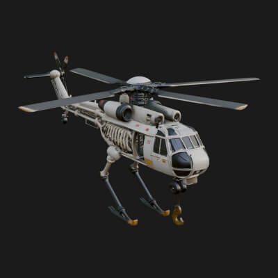 Military Helicopter Model Design 8 3D Print Model